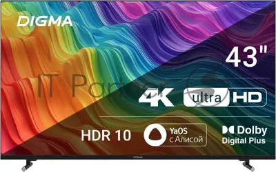 Телевизор Digma 43" DM-LED43UBB33 черный LED UHD 60Hz Яндекс ТВ