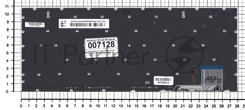 Клавиатура для ноутбука Samsung 740U3E NP740U3E серебристая