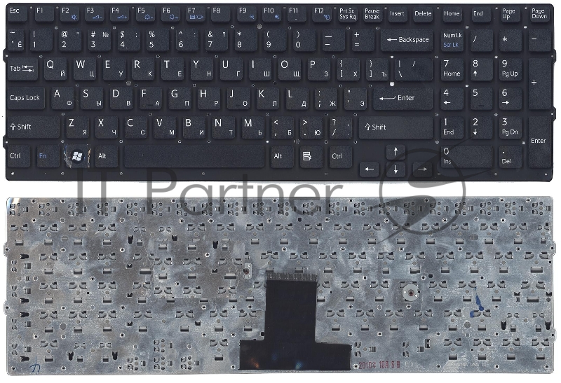 Клавиатура для ноутбука Sony Vaio VPC-EB черная без рамки