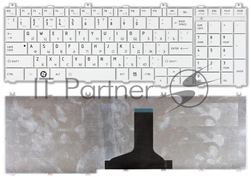Клавиатура для ноутбука Toshiba Satellite C650 C660 L650 L670 L750 L750D белый