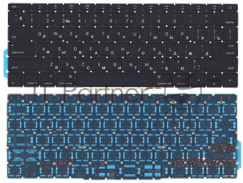 Клавиатура для ноутбука MacBook Pro 13 Retina A1708 черная плоский Enter