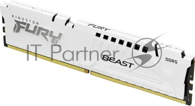 Оперативная память Kingston Fury Beast, DDR5, 32Gb (1x32GB), 6000MHz, CL36, DIMM, с радиатором, белый
