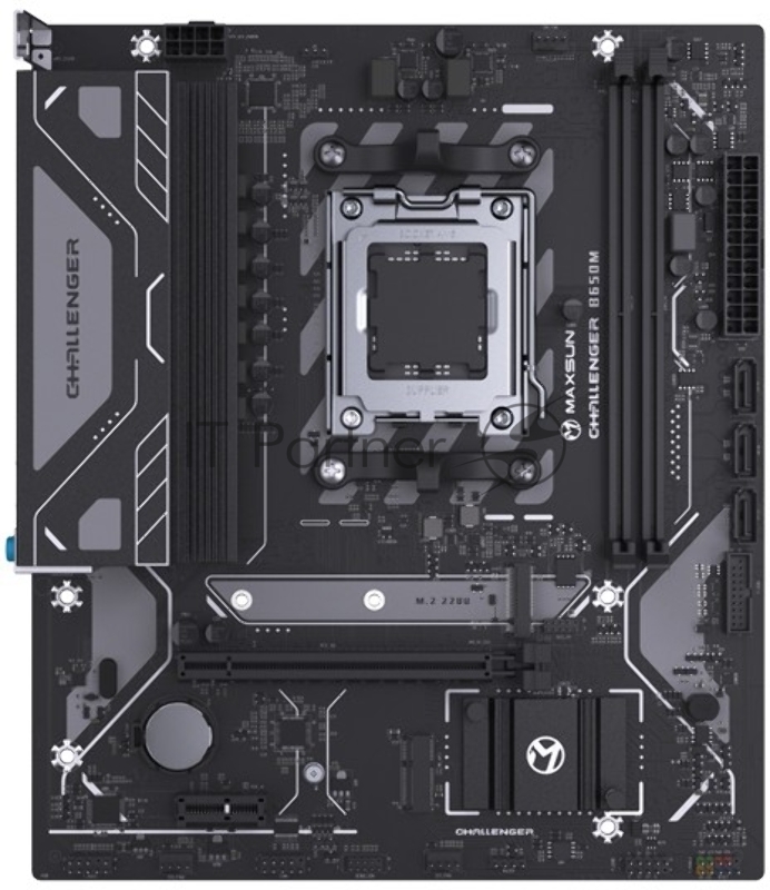 Материнская плата MAXSUN Challenger B650M, AM5, AMD B650, 2xDDR5, 3xSATA, 1xM.2, 1xPCIe 4.0 x16, DisplayPort, HDMI, 1x1Gb LAN, 3x3.5 мм, 5.1, microATX