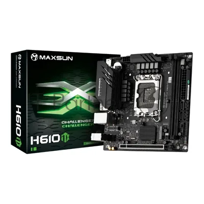 Материнская плата MAXSUN Challenger H610ITX 2LAN V3, LGA1700, Intel H610, 2xDDR4, 4xSATA, 2xM.2, 1xPCIe 4.0 x16, DisplayPort, HDMI, 2x2.5Gb LAN, 3x3.5 мм, 5.1, mini-ITX