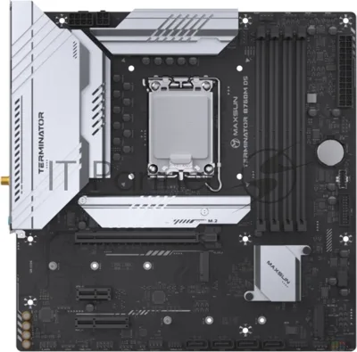 Материнская плата MAXSUN Terminator B760M D5 WIFI6E, LGA1700, Intel B760, 4xDDR5, 4xSATA, 3xM.2, 1xPCIe 5.0 x16, DisplayPort, HDMI, 1x2.5Gb LAN, 3x3.5 мм, 5.1, microATX