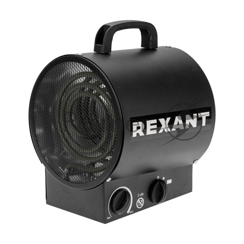 Пушка тепловая электрическая Rexant круглая, прямоугольная подставка, ТЭН, 2кВт