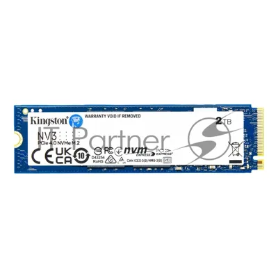 Накопитель SSD Kingston NV3, 2000Gb, M.2 2280, PCIe 4.0 x4, NVMe, R/W 6000/5000