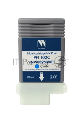 Картридж струйный NVPrint PFI-102С (NV-0896B001) Cyan для Canon ImagePROGRAF iPF500/510/600/610 (130 мл) совместимый