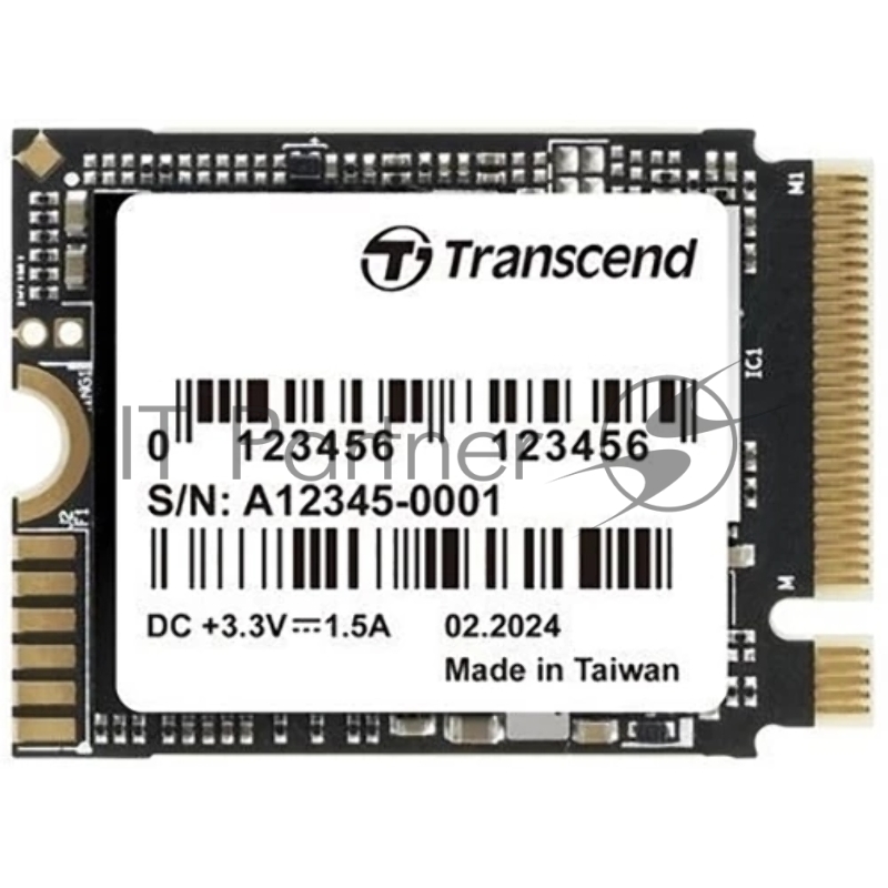 Накопитель SSD Transcend SSD MTE310S, 512Gb, M.2(22x30мм), NVMe, PCIe 4x4, 3D TLC, R/W 3300/1700 Mb/s, IOPs 330 000/690 000, TbW 300, DWPD 0.33, DRAM-less (5 лет)