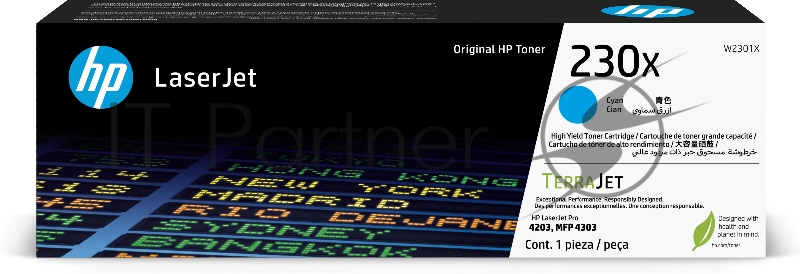 Картридж лазерный HP 230X Cyan Original LaserJet Toner Cartridge