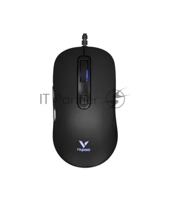 Мышь проводная Rapoo V16RGB черный, 12800 dpi, USB, кнопки - 6