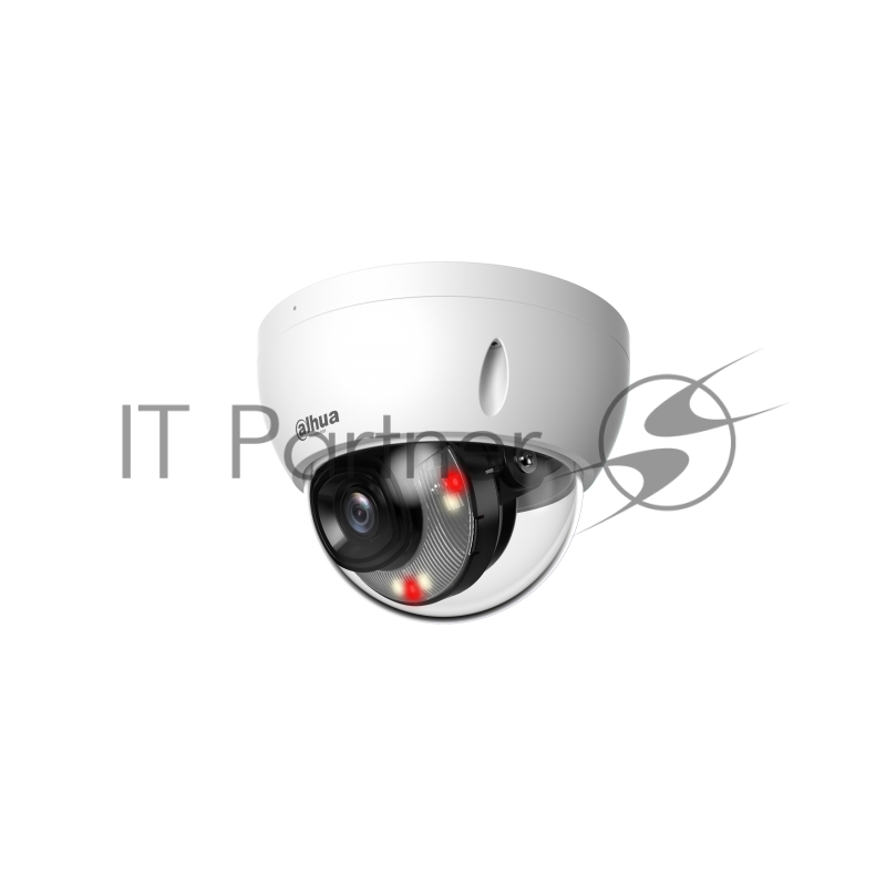 Уличная купольная IP-видеокамера Dahua DH-IPC-HDBW2449EP-S-IL-0280B Smart Dual Light с ИИ 4Мп, 1/2.9” CMOS, объектив 2.8мм, видеоаналитика, ИК до 30м, LED до 30м, IP67, корпус: металл