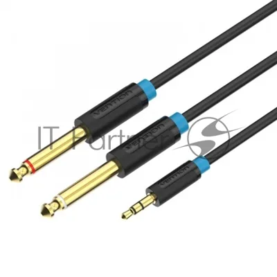 Кабель Vention аудио Jack 3,5 мм M/2Jack 6,5 мм M - 1 м