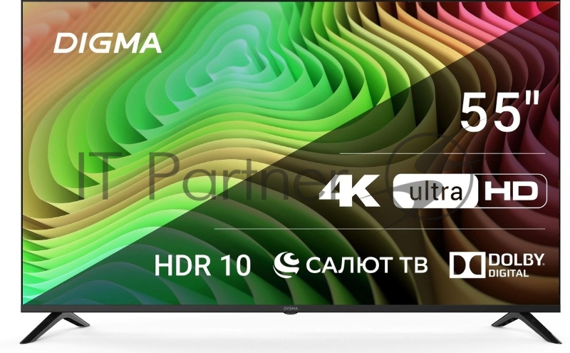 Телевизор Digma 55" DM-LED55UBB40 черный LED UHD 60Hz Салют ТВ