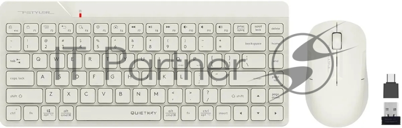 Комплект клавиатура+мышь A4Tech FStyler FG2200 Air2 беспроводной, USB, 1200 DPI, бежевый