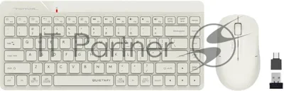 Комплект клавиатура+мышь A4Tech FStyler FG2200 Air2 беспроводной, USB, 1200 DPI, бежевый