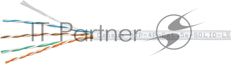Кабель витая пара UTP (U/UTP) Cabeus UTP-4P-Cat.5e-SOLID-LSZH-WH cat.5e, 4 пары (24 AWG), одножильный, белый, LSZH, нг(А)-HF, (305 м)