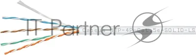 Кабель витая пара UTP (U/UTP) Cabeus UTP-4P-Cat.5e-SOLID-LSZH-WH cat.5e, 4 пары (24 AWG), одножильный, белый, LSZH, нг(А)-HF, (305 м)