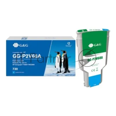 Картридж струйный G&G GG-P2V68A 730 голубой (300 мл) для HP DJ T1600/T1700/T2600