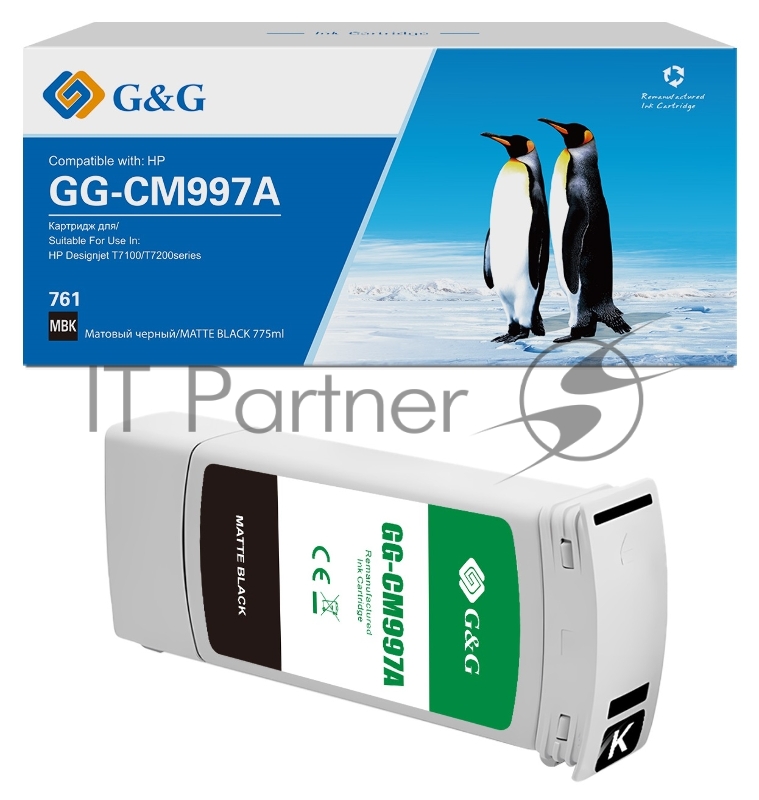 Картридж струйный G&G GG-CM997A 761 матовый черный (775 мл) для HP Designjet T7100/T7200