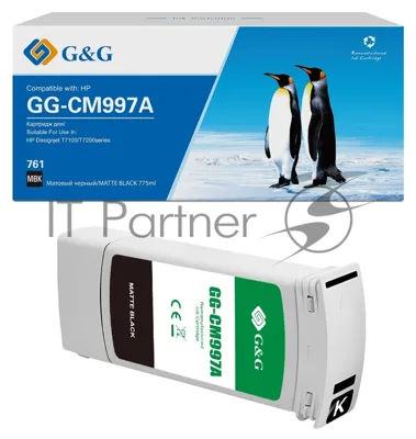 Картридж струйный G&G GG-CM997A 761 матовый черный (775 мл) для HP Designjet T7100/T7200