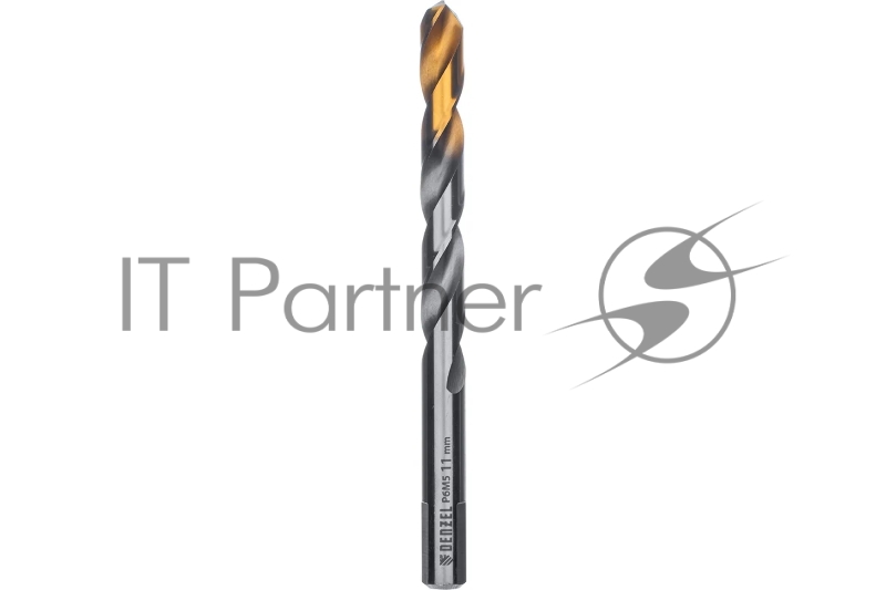 Сверло спиральное по металлу Denzel 11 x 142 мм, Р6М5, Golden Tip