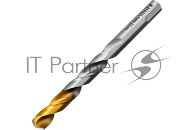 Сверло спиральное по металлу Denzel 12 x 151мм, Р6М5, Golden Tip