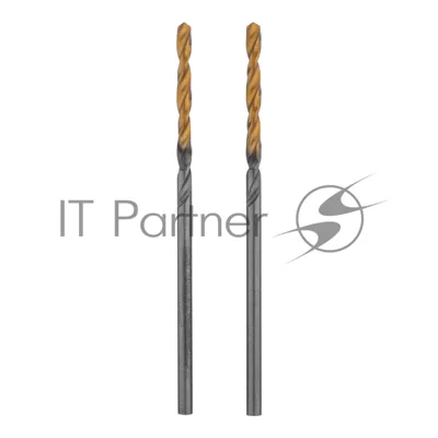Сверло спиральное по металлу Denzel 2 x 49мм, Р6М5, Golden Tip, 2 шт.