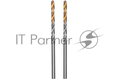 Сверло спиральное по металлу Denzel 3,2 x 65мм, Р6М5, Golden Tip, 2 шт.
