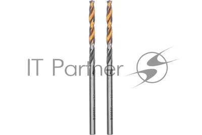 Сверло спиральное по металлу Denzel 3,2 x 65мм, Р6М5, Golden Tip, многогранная заточка, 2 шт.