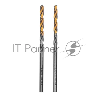 Сверло спиральное по металлу Denzel 3 x 60 мм, Р6М5, Golden Tip, 2 шт.