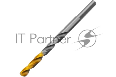 Сверло спиральное по металлу Denzel 5 x 86мм, Р6М5, Golden Tip