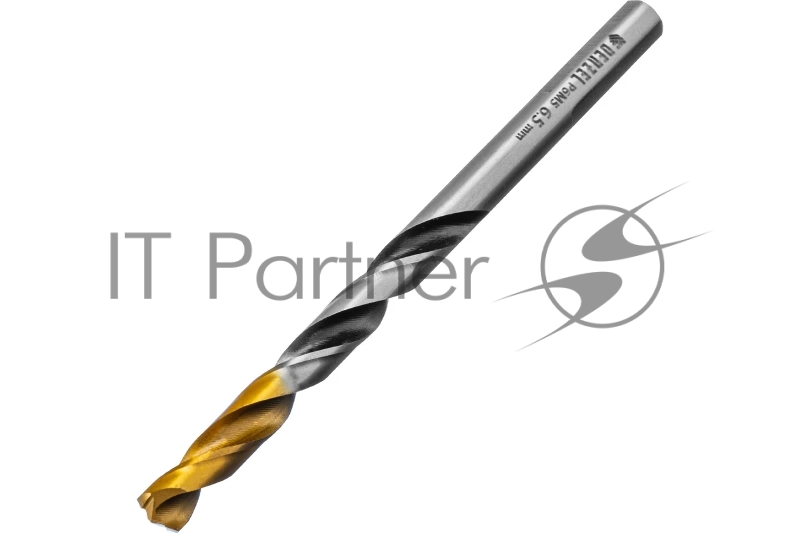 Сверло спиральное по металлу Denzel 6,5 x 93мм, Р6М5, Golden Tip, многогранная заточка