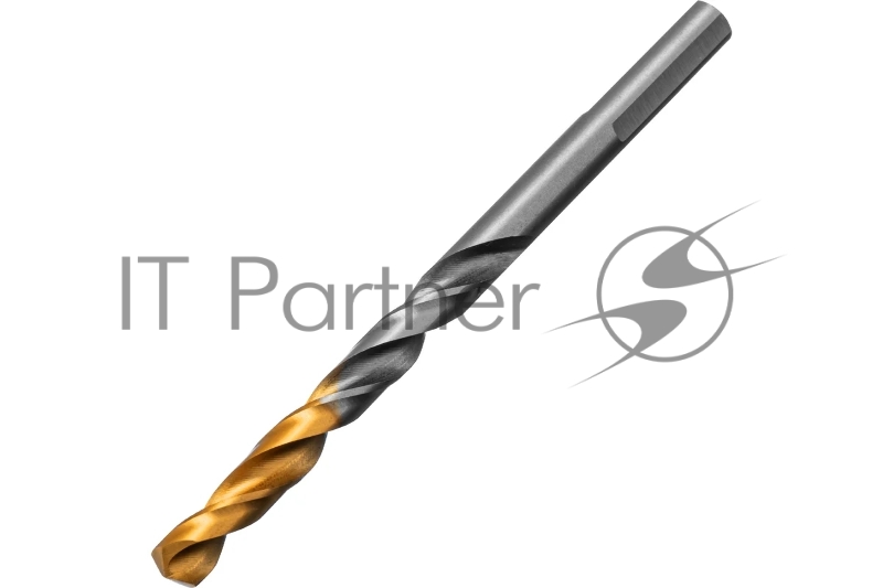 Сверло спиральное по металлу Denzel 6 x 93мм, Р6М5, Golden Tip