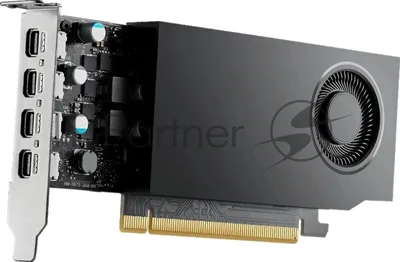 Видеокарта NVIDIA RTX A1000, 8 GB GDDR6, 128 bit, 4xMini DisplayPort, GPU 1462 MHz