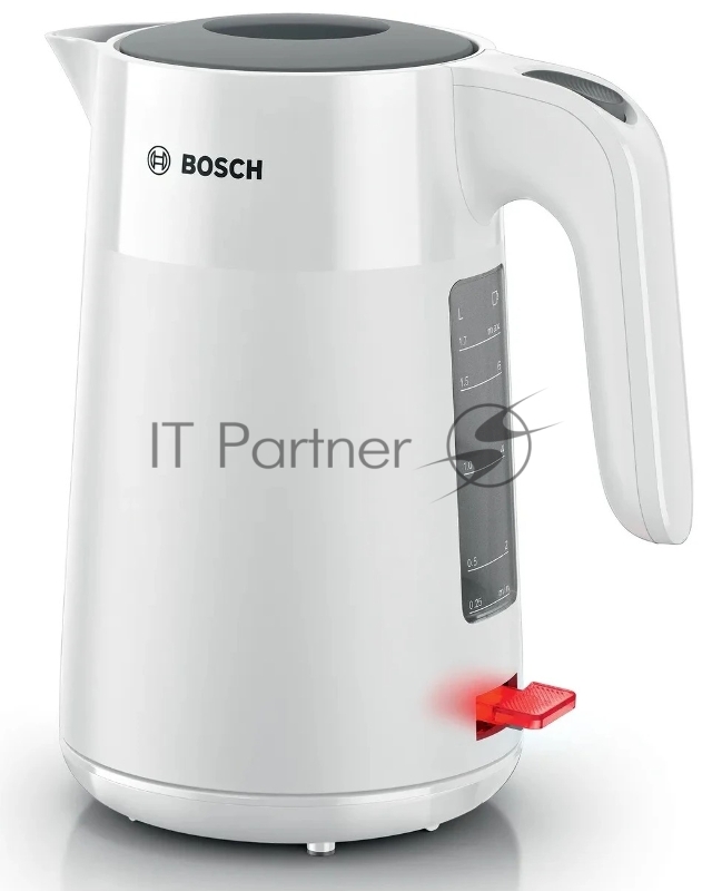 Электрочайник Bosch TWK2M161 белый, 1.7 л, 2400 Вт, скрытый нагревательный элемент