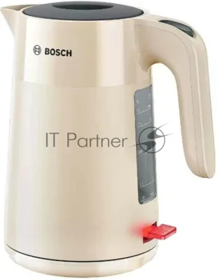 Электрочайник Bosch TWK 2M167 бежевый, 1.7 л, 2400 Вт, скрытый нагревательный элемент