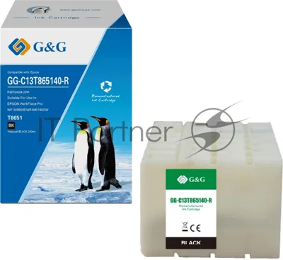 Картридж струйный G&G GG-C13T865140-R T8651 черный (200мл) для Epson WF Pro WF-M5690DWF/M5190DW