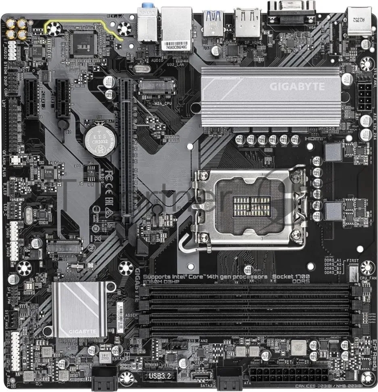 Материнская плата GIGABYTE B760M D3HP, LGA1700, Intel B760, 4xDDR5, 4xSATA, 2xM.2, 1xPCIe 4.0 x16, DisplayPort, HDMI, D-Sub, 1x1Gb LAN, 3x3.5 мм, 7.1, microATX
