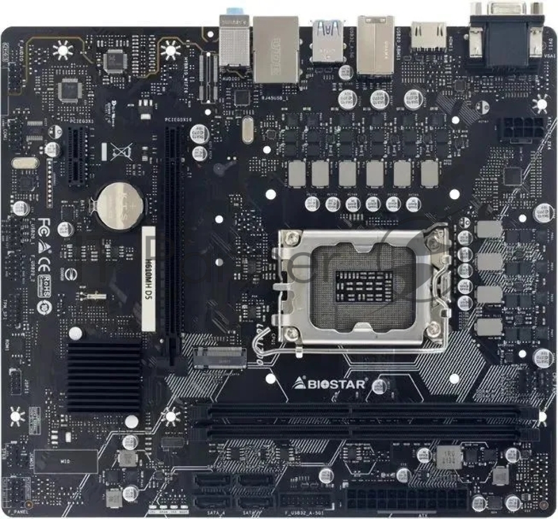 Материнская плата Biostar H610MH D5, LGA1700, Intel H610, 2xDDR5, 4xSATA, 1xM.2, 1xPCIe 4.0 x16, HDMI, D-Sub, 1x1Gb LAN, 3x3.5 мм, 7.1, microATX