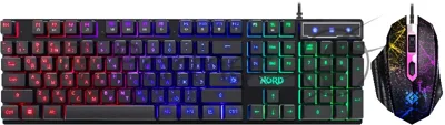 Комплект клавиатура+мышь Defender Nord GS-959 проводной, USB, 2400 DPI, чёрный