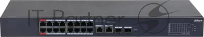 Коммутатор Dahua DH-CS4218-16ET-190, 2×1 Гбит/с + 2×1 Гбит/с Combo + 2×1 Гбит/с SFP, управляемый