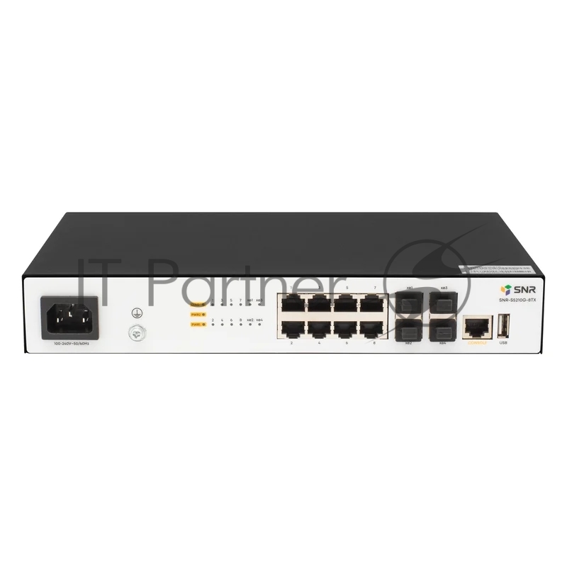 Коммутатор SNR SNR-S5210G-8TX, 8×1 Гбит/с + 4×10 Гбит/с SFP+, управляемый