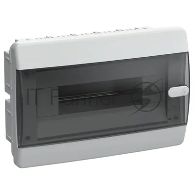 Корпус пластиковый IEK UNION Compact UIC-KP12-V-12-41-K01 ЩРВ-П-12 IP41 черная прозрачная дверь