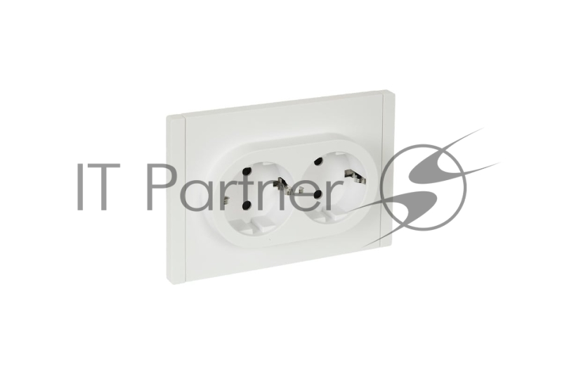 Розетка 2-м СП FORTE&PIANO FP223 16А с заземл. защ. шторки безвинт. крепл. бел. IEK FP-R24-16-1-K01