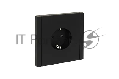 Розетка СП FORTE&PIANO FP114 16А с заземл. без защ. шторок безвинт. крепл. черный IEK FP-R11-16-1-K02