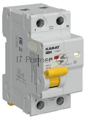 Устройство защиты от дугового пробоя KARAT УЗДП с авт. выкл. 1P+N C 25A IEK KA-DP11-1-025-C