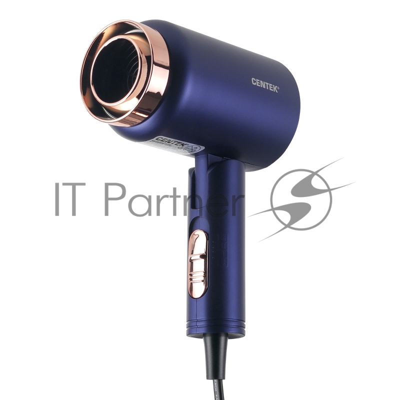 Фен Centek CT-2202 синий, 1600 Вт, компактный, ионизация