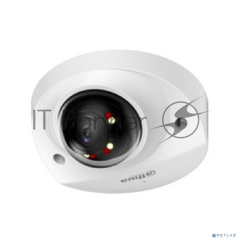 Уличная мини-купольная IP-видеокамера SmartDualLight Dahua DH-IPC-HDBW2449FP-AS-IL-0280B 4Мп, 1/2.9” CMOS, объектив 2.8мм, видеоаналитика, микрофон, ИК 30м, LED 30м, IP67, металл