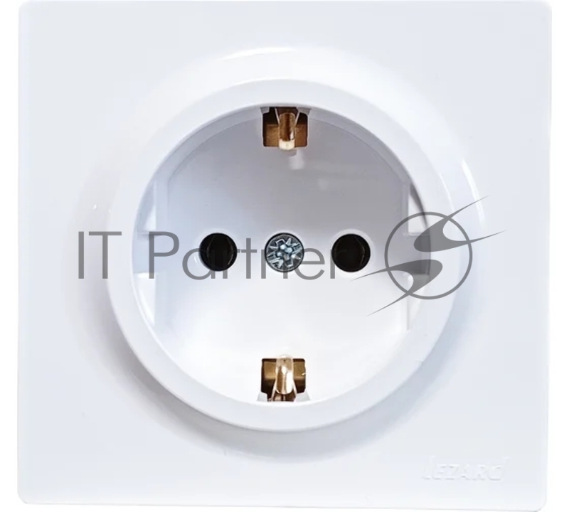 Розетка 1-мест. с заземл. LETO ПБТ белый LEZARD 752-0200-122B